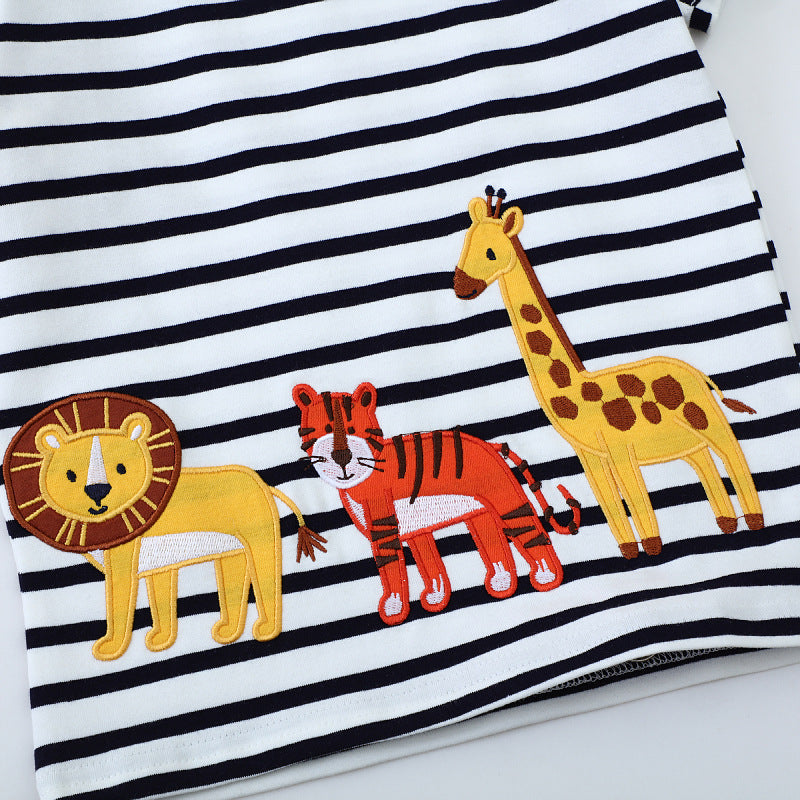 Kinder T-Shirt mit lendigen Tierapplikationen