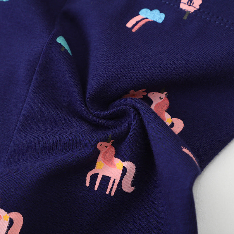Mädchen Leggings mit buntem Einhorn-Design