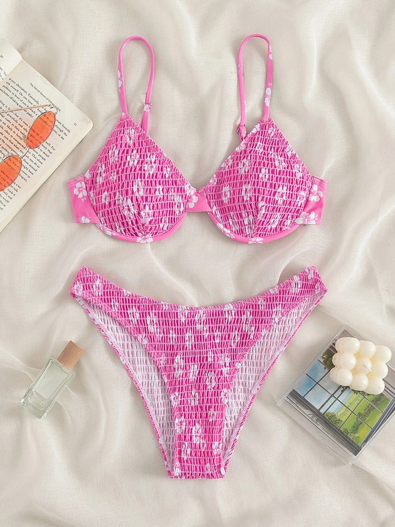 Damen Hochgeschnittener Bikini mit gepolstertem Oberteil und verstellbaren Trägern Selmira