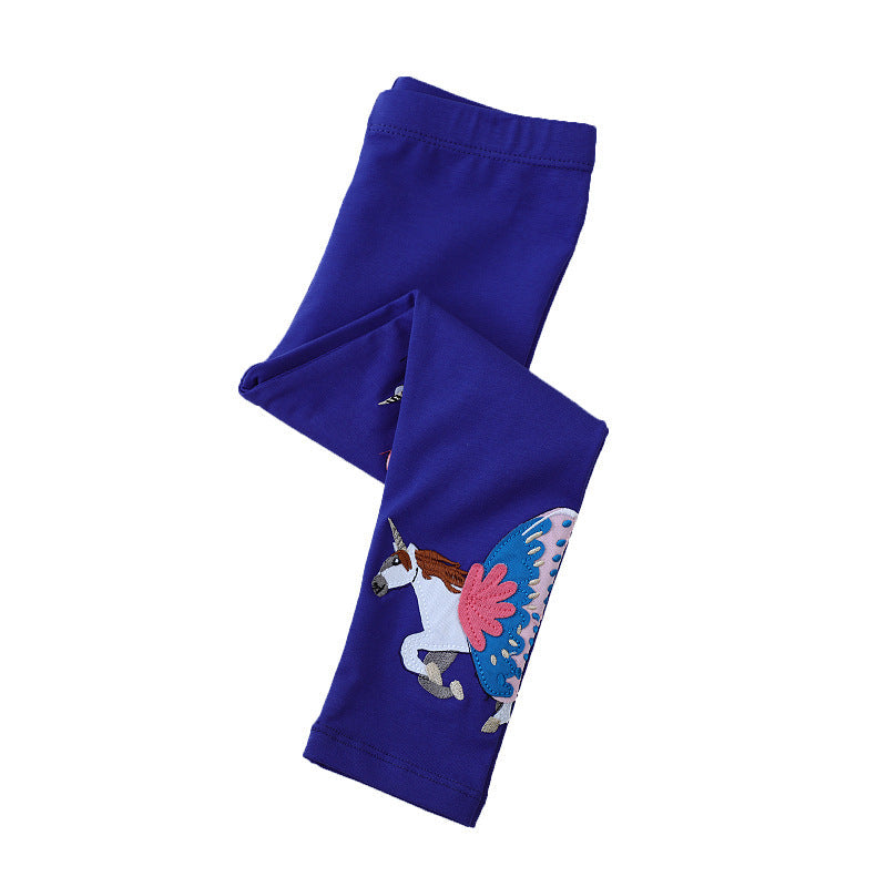 Mädchen Leggings mit zauberhaften Einhorn- und Schmetterlingsapplikationen