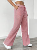 Damen nan weite Baumwoll-Loungehose mit Tunnelzug und Seitentaschen