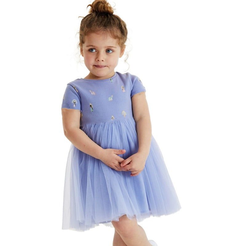 Mädchen Tüll Kleid mit tierischen Applikationen