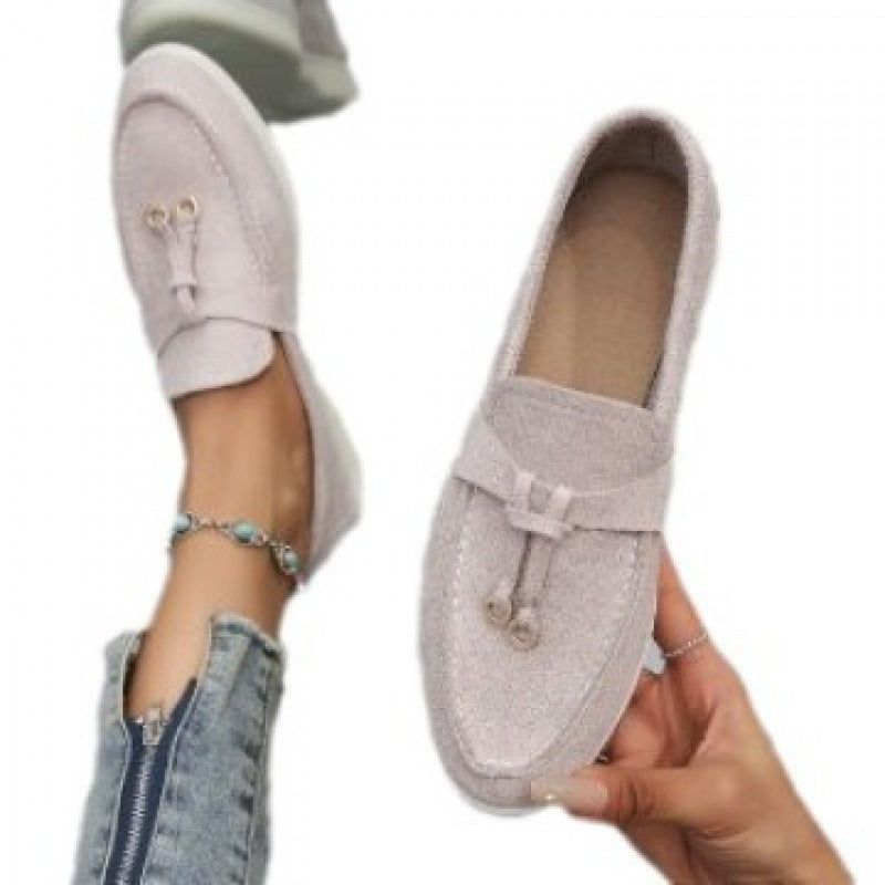 Damen nan bequeme Slip-On Loafer mit dekorativem Quastenbesatz und ergonomischer Gummisohle