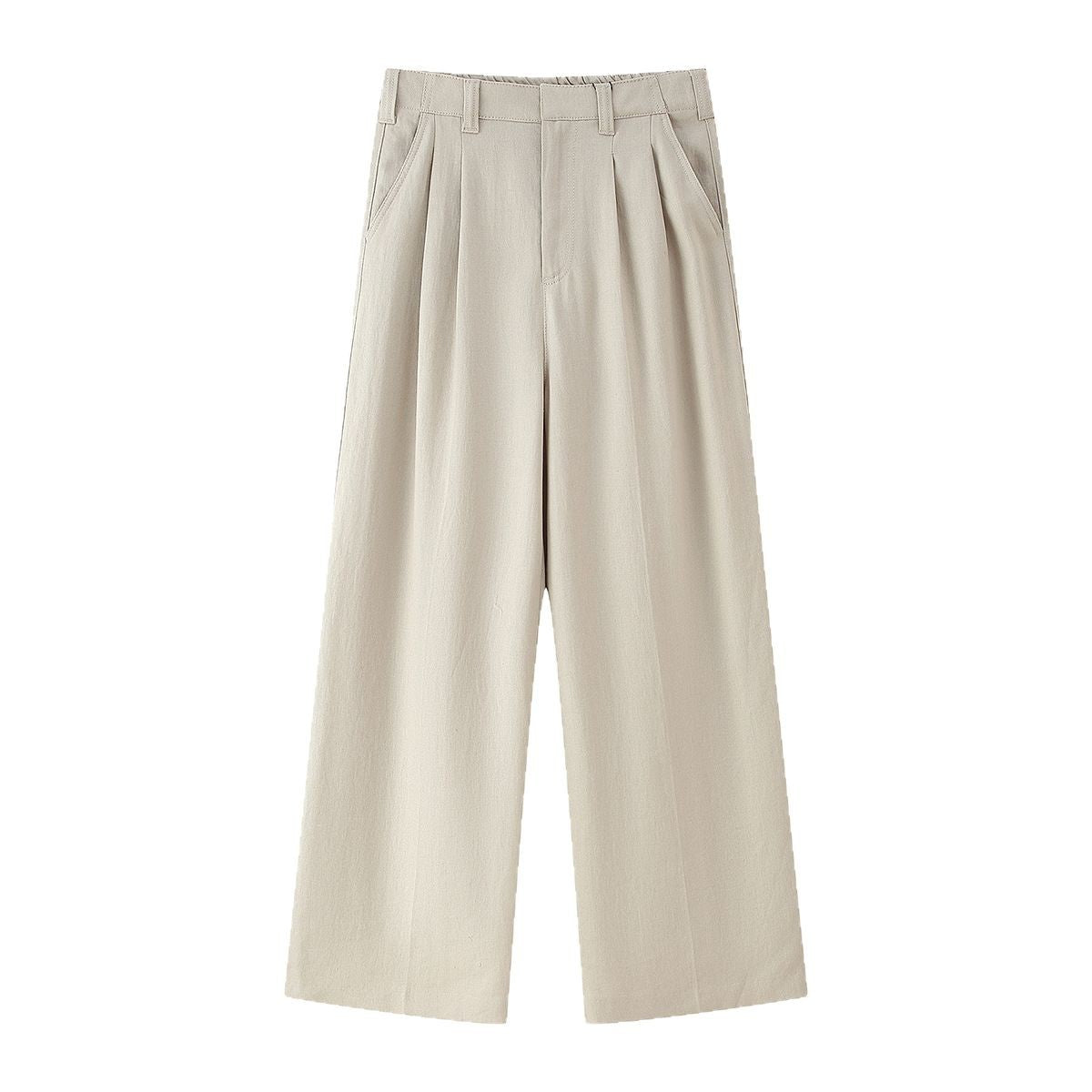 Damen elegante weite Anzughose mit Faltenwurf und hohem Bund Selmira