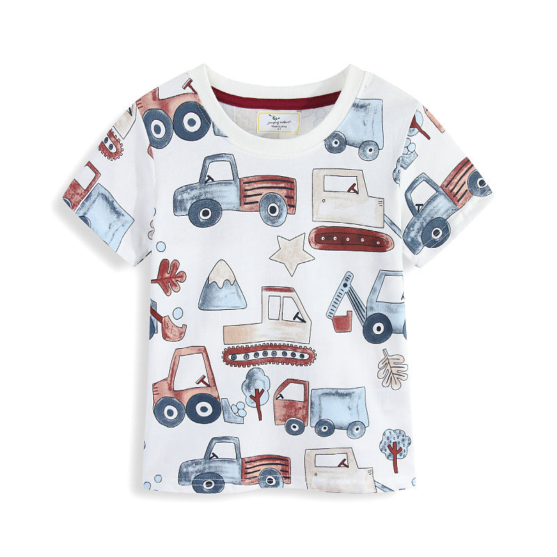 Kinder T-Shirt mit buntem Baustellenmotiv