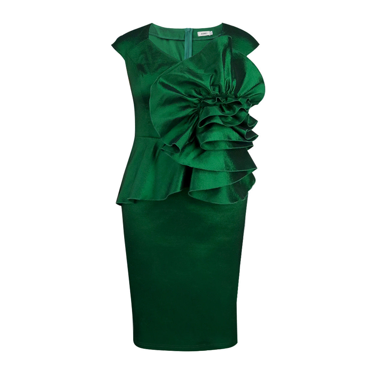 Damen Cocktailkleid mit voluminösen Rüschen und elegantem Peplum Selmira