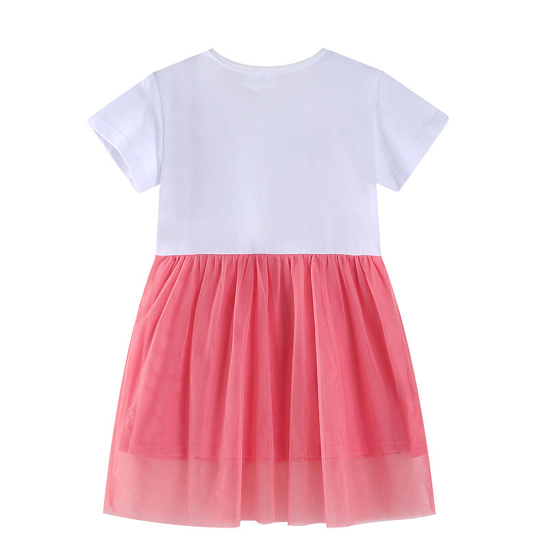 Mädchen Tüllkleid mit floralem Stickdesign