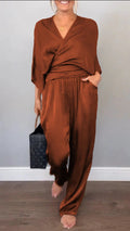 Damen elegantes und bequemes Satin-Hosenanzug Selmira