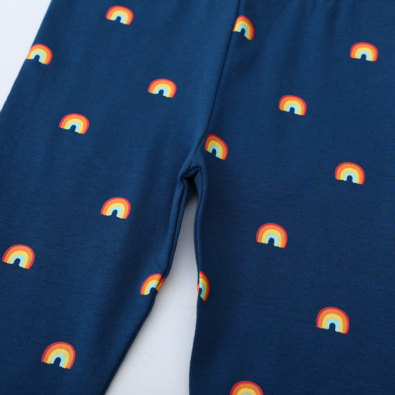 Mädchen Leggings mit buntem Regenbogenmotiv