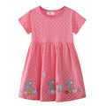 Mädchen Kleid mit lustigem Mausmotiv und Punkten