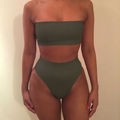 Damen Bandeau-Bikini-Set mit hohem Schnitt und tailliertem Design Selmira