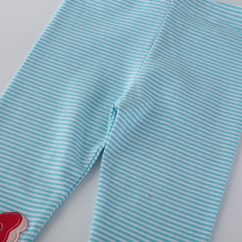 Mädchen Leggings mit buntem Schmetterlings- und Blumenapplikationen