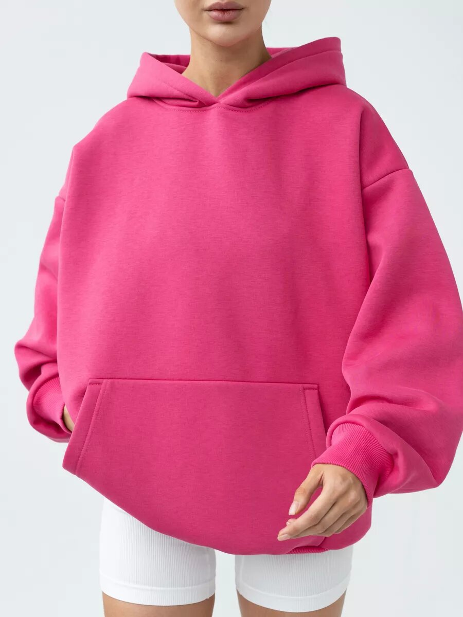 Damen nan oversized Kapuzenpullover mit Kängurutasche und dropped-shoulder Schnitt
