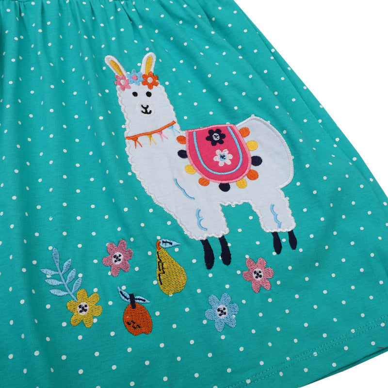 Mädchen Freizeitkleid mit knopfverzierter Brust