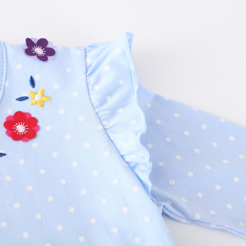 Mädchen Langarmkleid mit fröhlichen Feen-Applikationen