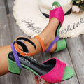 Damen Elegante Sandalen mit verstellbarem Riemen und blockiertem Absatz Selmira