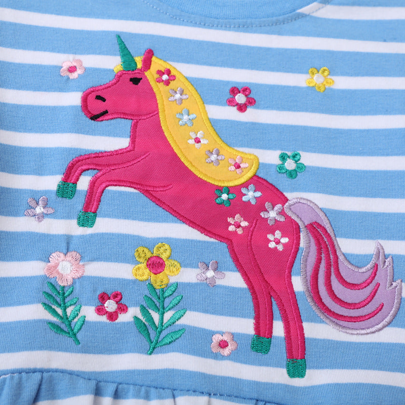 Mädchen Freizeitkleid mit süßem Einhorn-Design