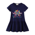 Mädchen Freizeitkleid mit originellem Dinosaurier-Stickdesign