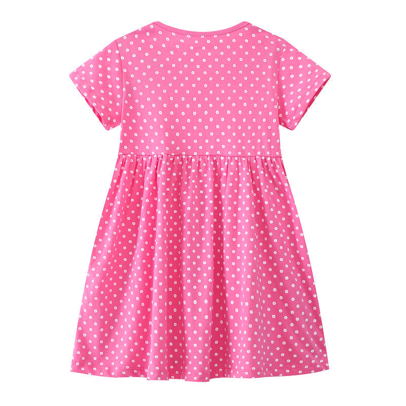 Mädchen Baumwollkleid mit niedlichem Giraffenmuster