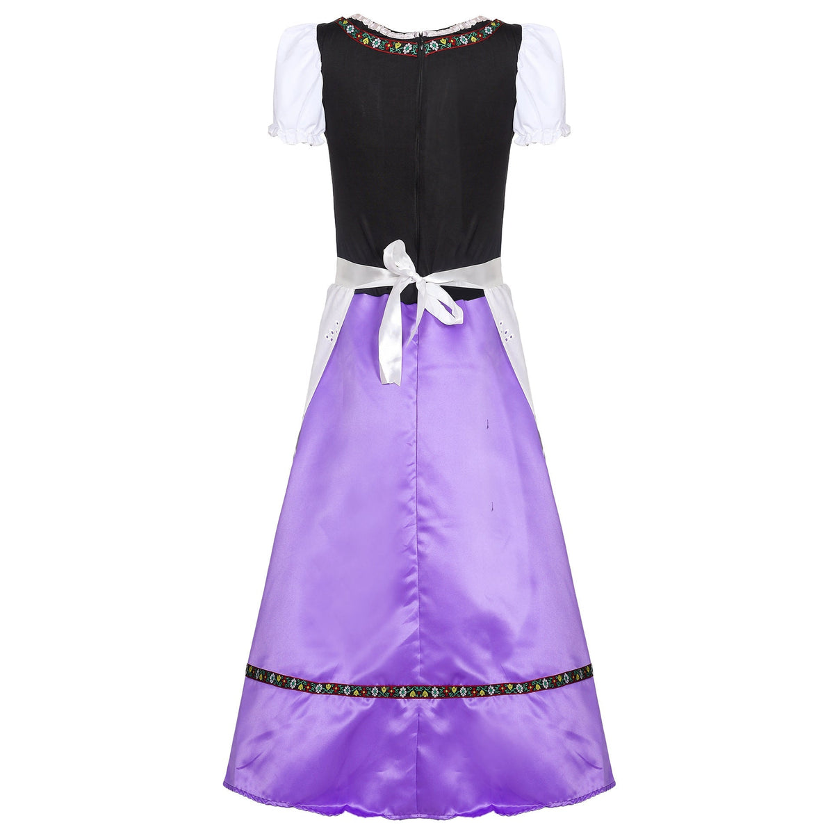 Damen nan Trachtenkleid mit geschnürter Miederblende und bestickter Schürze