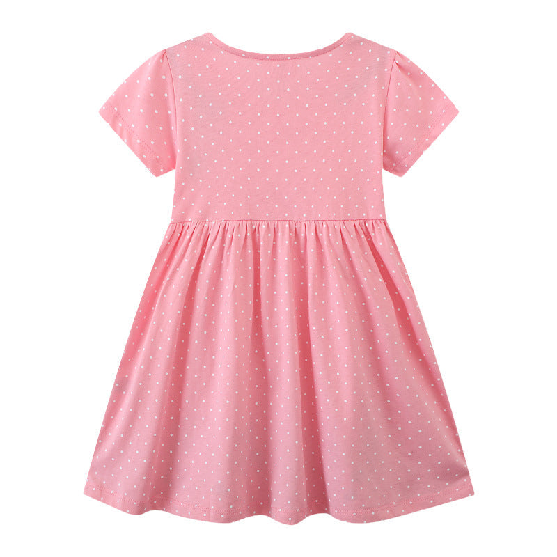 Mädchen Freizeitkleid mit bunten Tierapplikationen