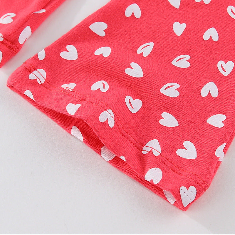 Mädchen Schlagleggings mit süßem Herzen-Print