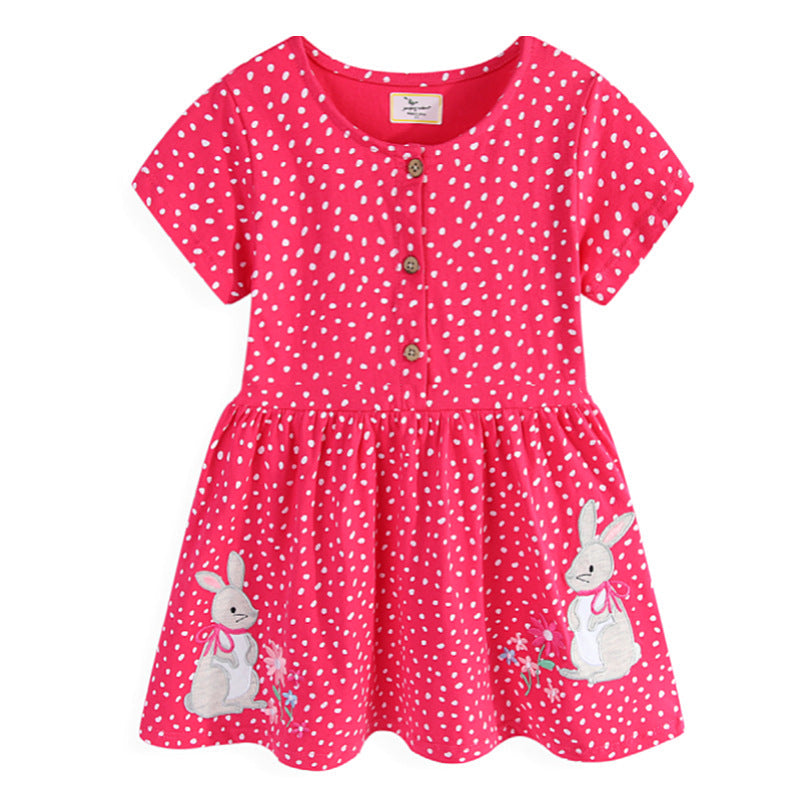 Mädchen Freizeitkleid mit verspieltem Hasenmotiv