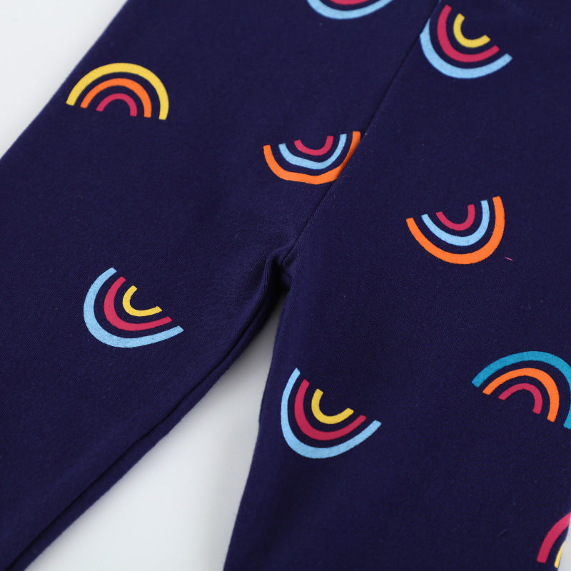 Mädchen Leggings mit buntem Regenbogenmotiv