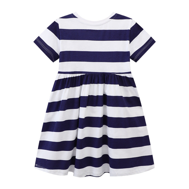 Mädchen Freizeitleichtes gestreiftes Kleid