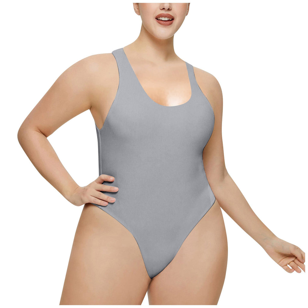 Damen Hochgeschnittenes Rib-Badeanzug Selmira