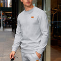 Herren nan strukturierter Baumwollstrickpullover mit Rautenstruktur, Rundhalsausschnitt und elastischen Bündchen