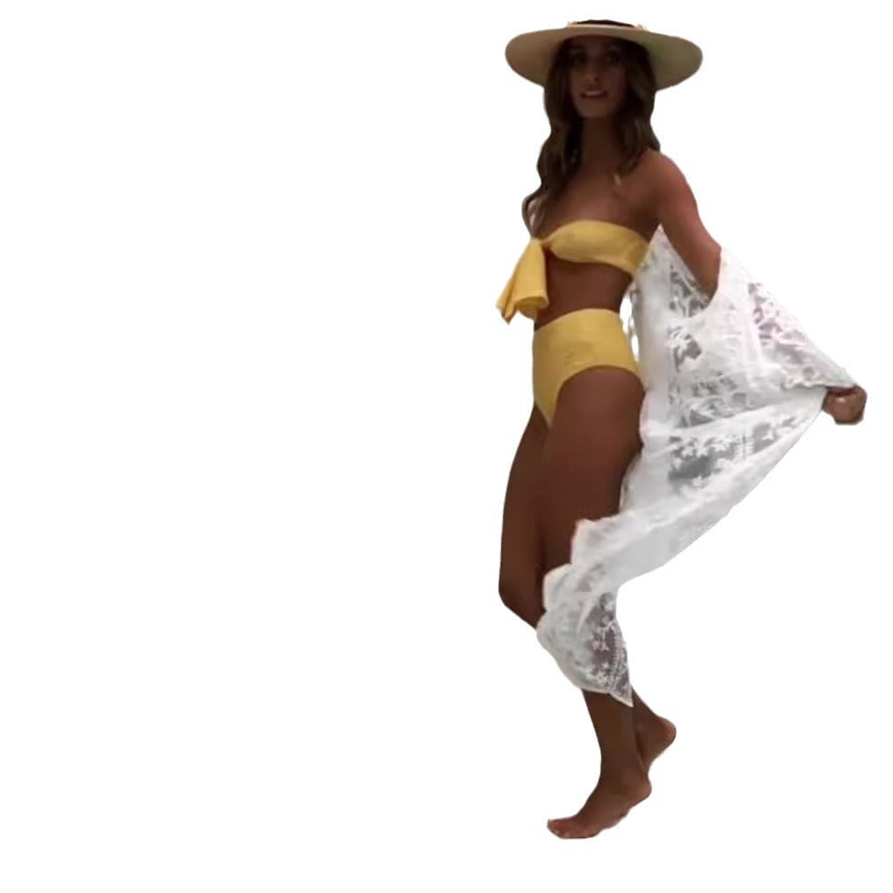 Damen Bandeau-Bikini mit strukturierter Textur und breitem Schleifen-Design Selmira