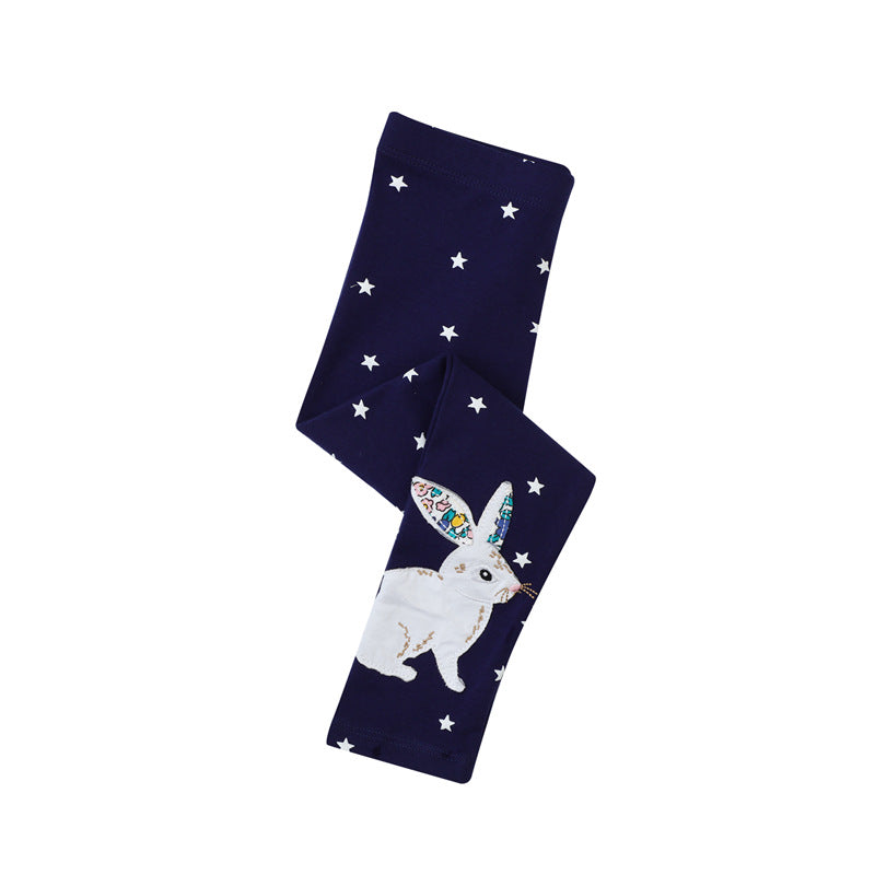 Mädchen Leggings mit verspieltem Hasen- und Sternenmotiv