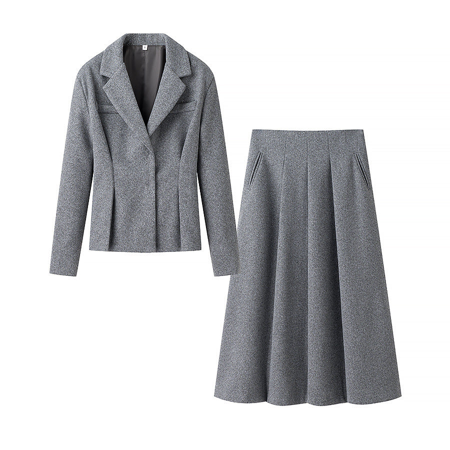 Damen elegantes Blazer- und Rock-Ensemble mit strukturiertem Design Selmira