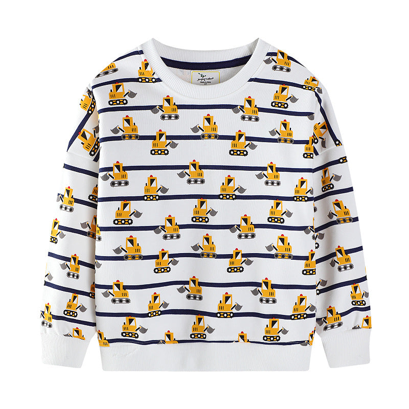 Kinder Sweatshirt mit lustigem Baustellenmuster