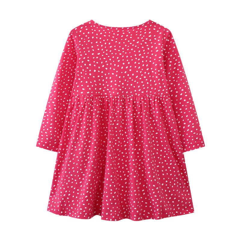 Mädchen Langarmkleid mit verspieltem Einhorn-Motiv