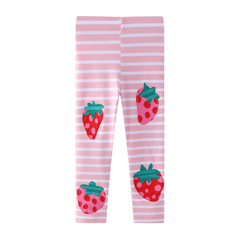 Mädchen Leggings mit fröhlichem Erdbeer-Design