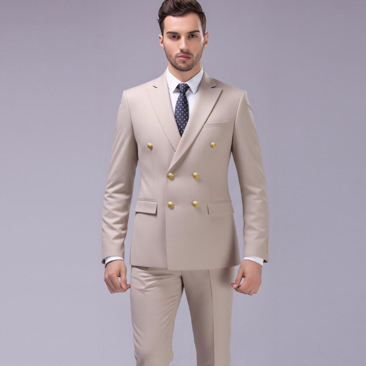 Herren nan doppelreihiges Abend-Sakko mit Zierknöpfen, schmaler Silhouette und eleganter Verarbeitung