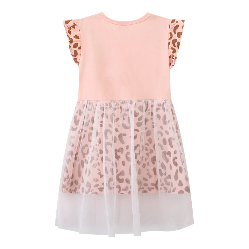 Mädchen Kleid mit Tiermotiv und Tüllunterrock
