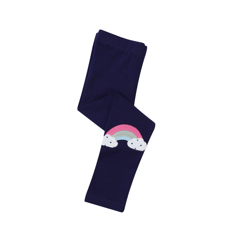 Mädchen Leggings mit zauberhaften Einhorn- und Regenbogen-Applikationen