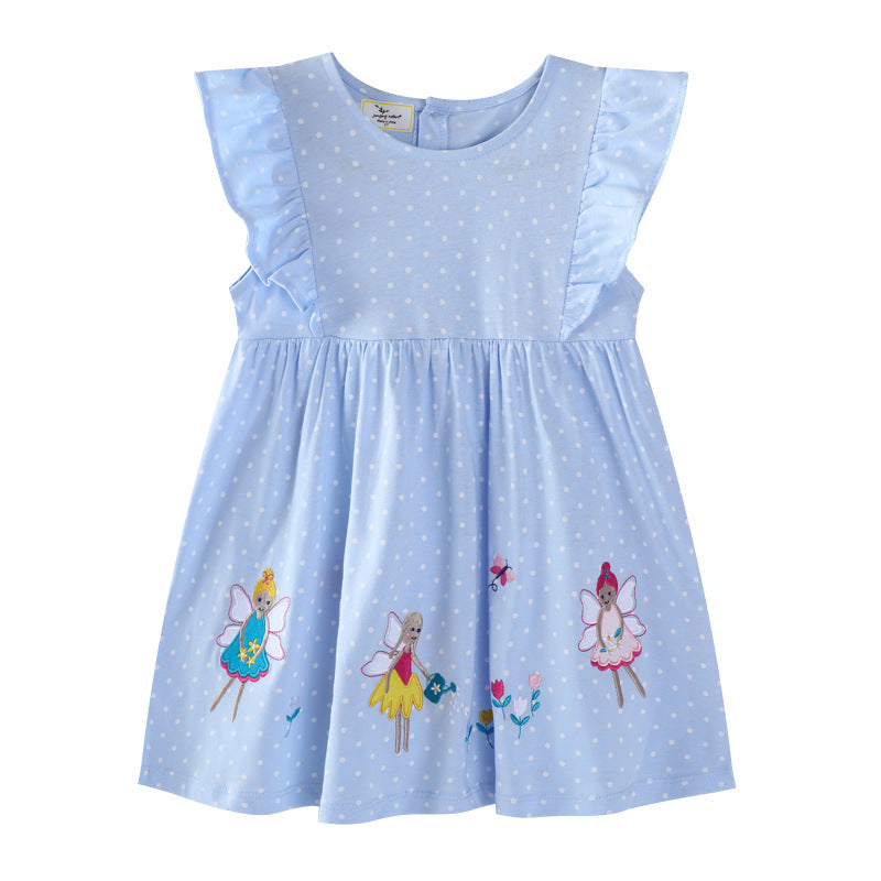 Mädchen Kleid mit niedlichen Feenapplikationen