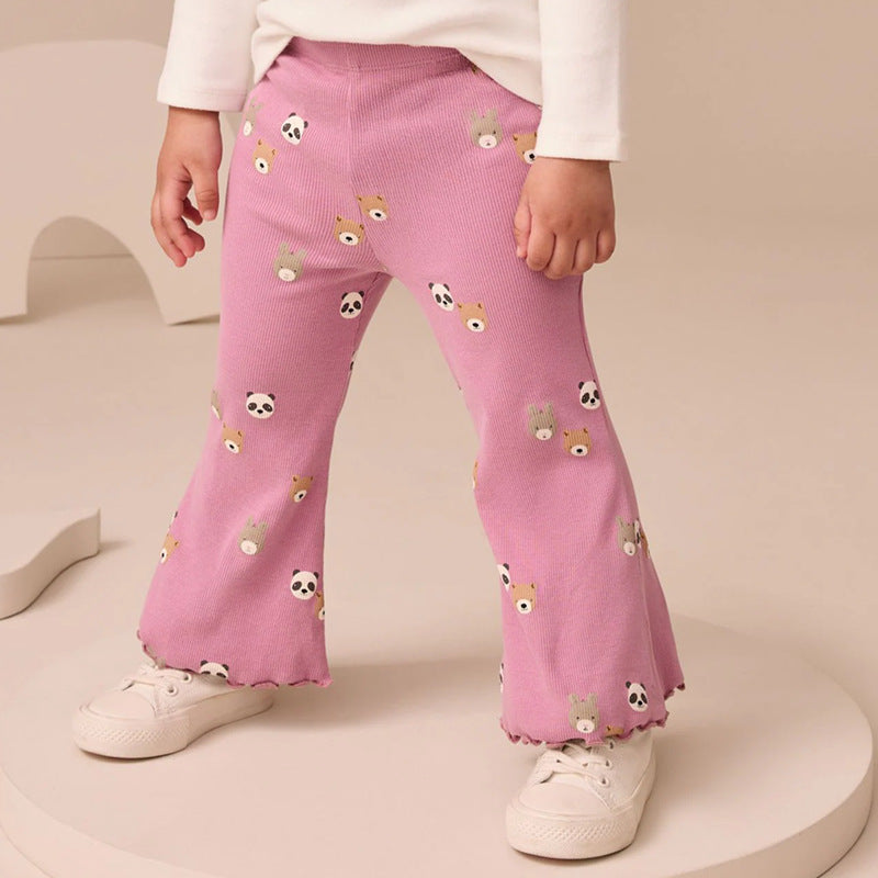 Mädchen Leggings mit verspielten Tierfaces