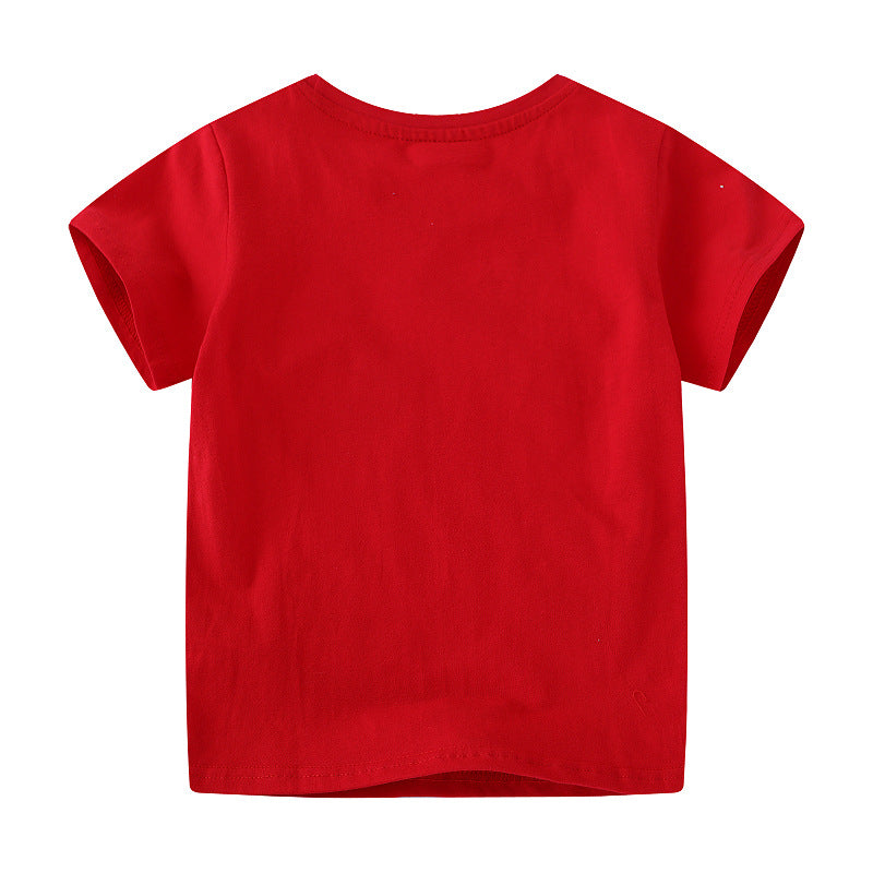 Jungen T-Shirt mit bunten Dinosaurierapplikationen