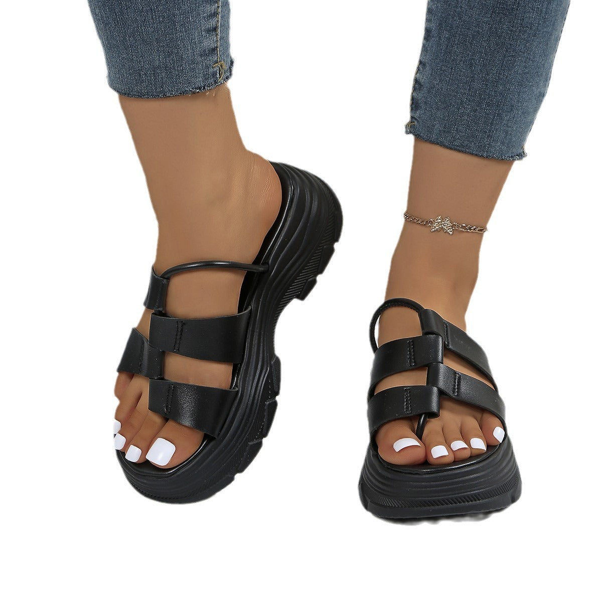 Damen Komfortable Riemchen-Sandalen mit modischem Profil und rutschfester Sohle Selmira