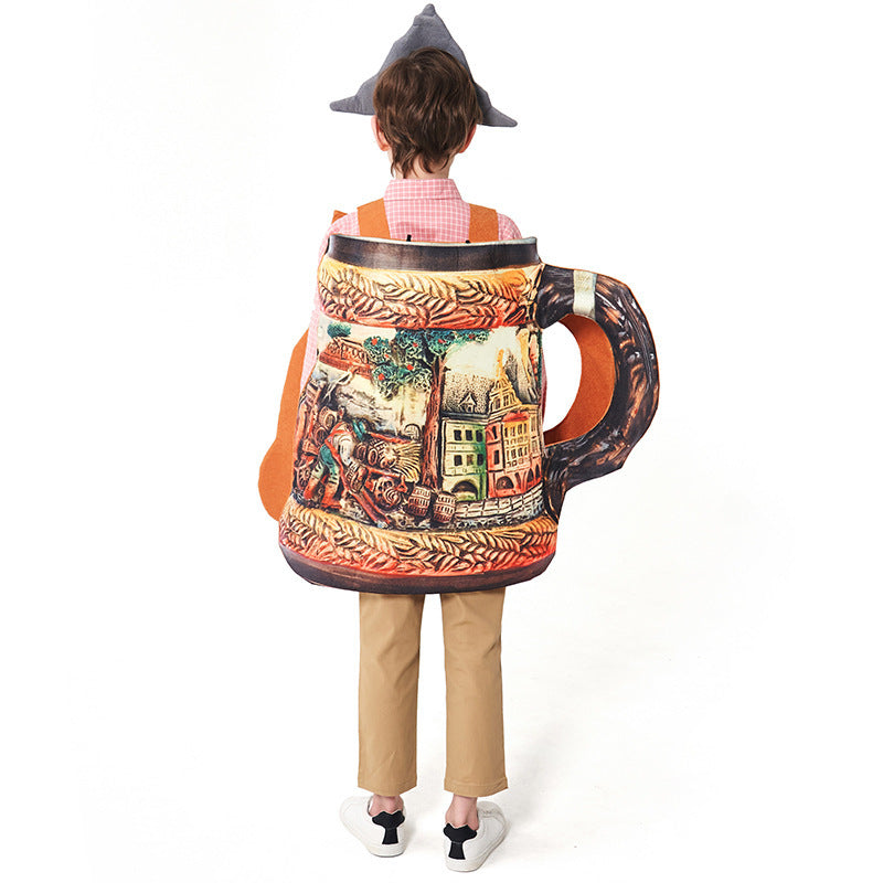 Unisex nan traditioneller keramischer Bierkrug mit Zinndeckel und handbemaltem Reliefmotiv