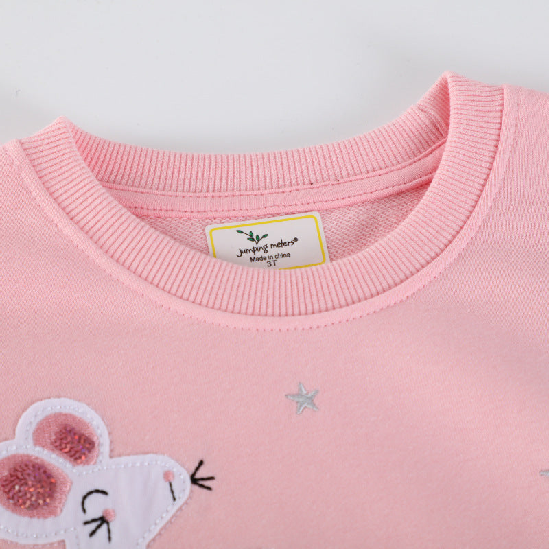 Mädchen Sweatshirt mit Tüllrock und niedlicher Tierstickerei