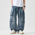 Herren nan extraweite Cargo-Jeans im Baggy-Stil mit verstärkten Knie-Nähten