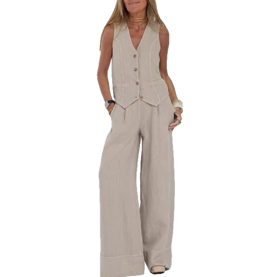 Damen Anzug mit weit geschnittenen Hosen und eleganter Weste Selmira