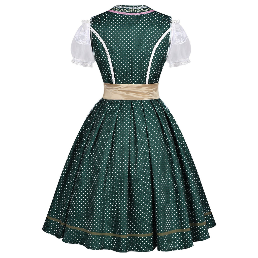 Damen nan traditionelles Dirndlkleid mit Schnürung und abnehmbarer Schürze