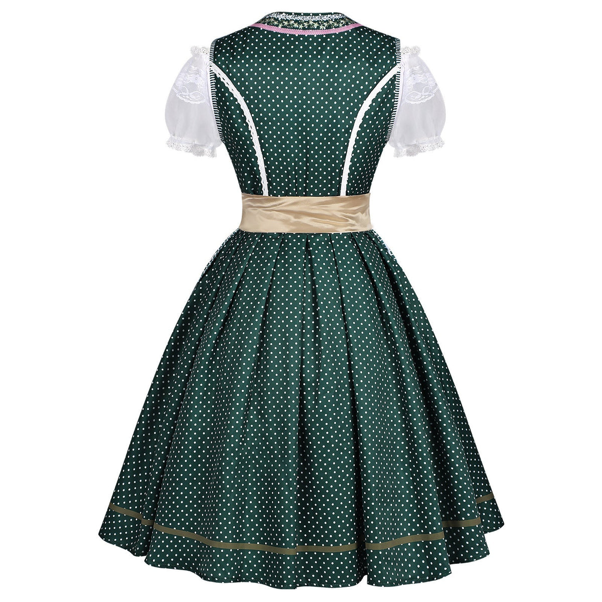 Damen nan traditionelles Dirndlkleid mit Schnürung und abnehmbarer Schürze